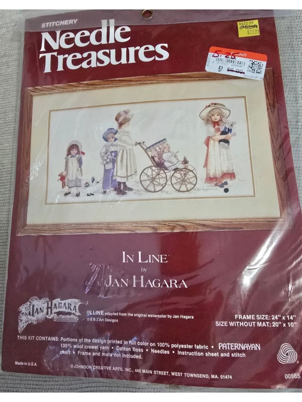 Needle Treasures Jan Hagara "In Line" Crewel Kit 24"x14" Vintage Stitchery